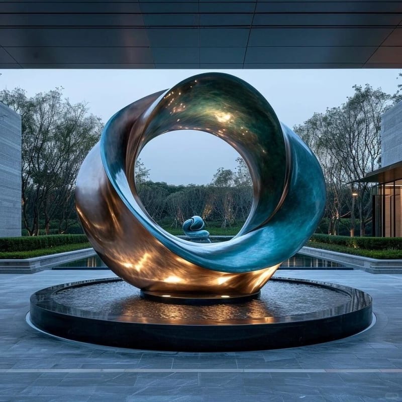 Contemporary Harmony Circle Metal Garden Sculpture