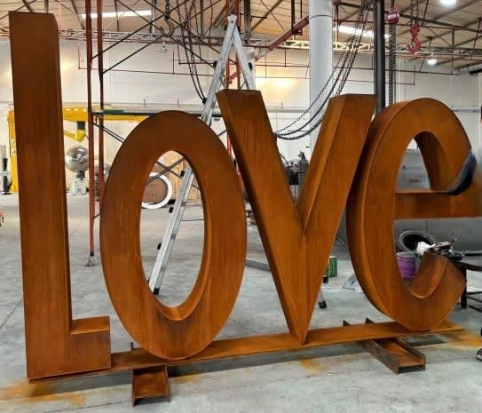 Stainless Steel Love Sculpture