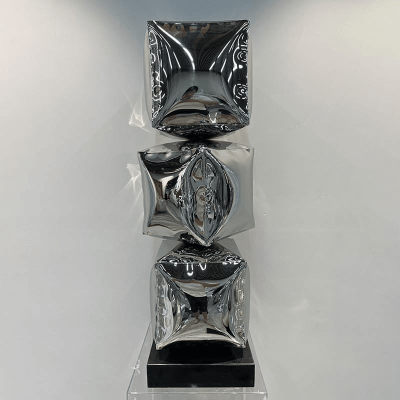 Stainless Steel Triple Cube Sculpture