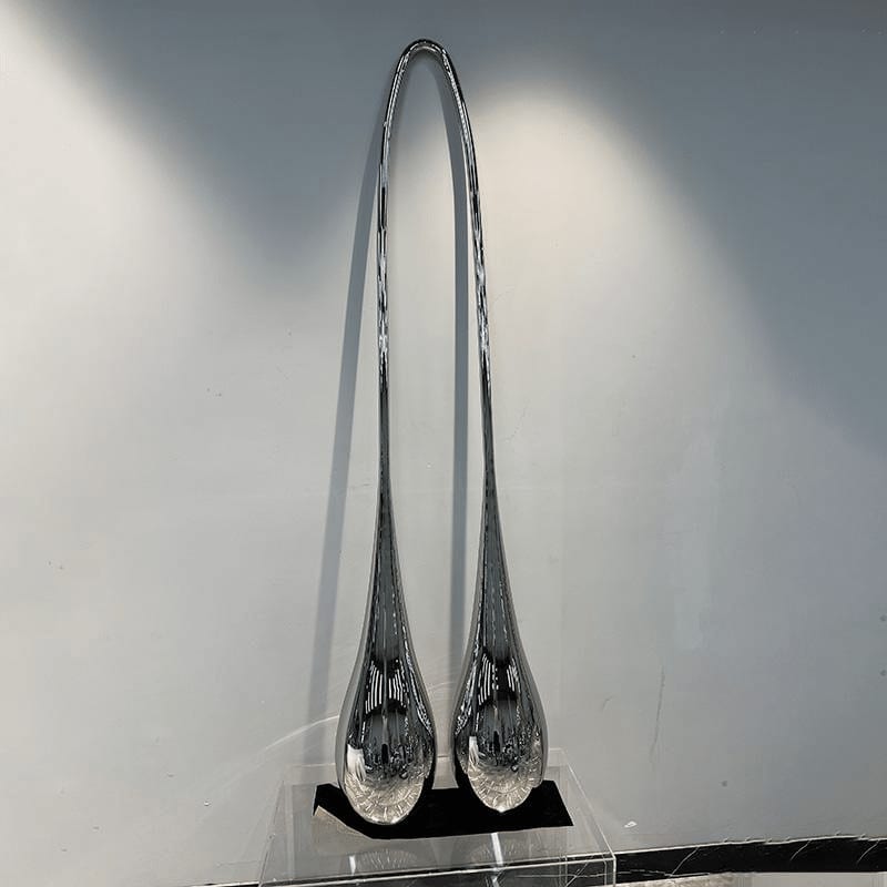 Stainless Steel Two Water Droplet Sculpture