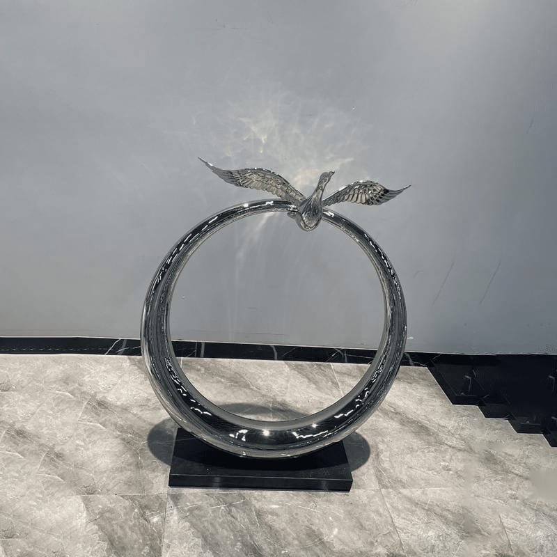 Stainless Steel Bird Ring Sculpture