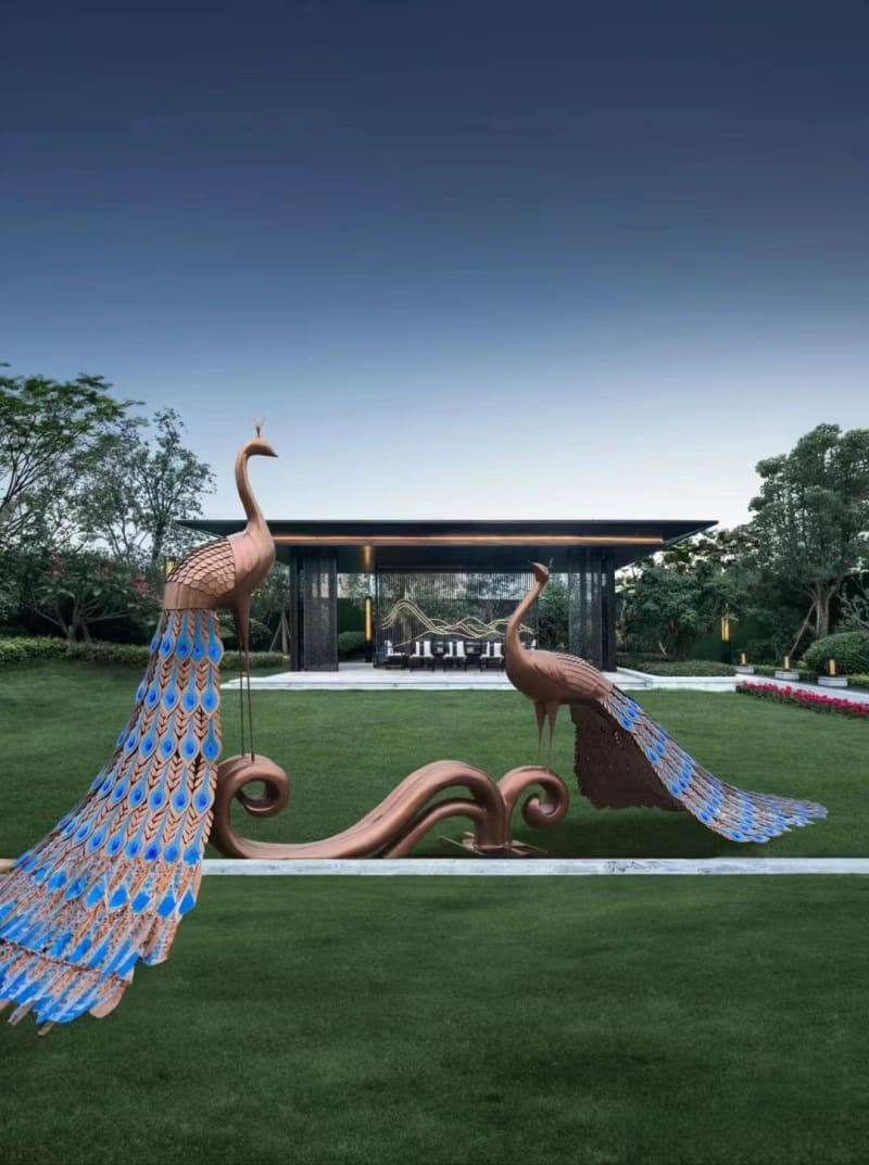 Stainless Steel Peacock Sculpture