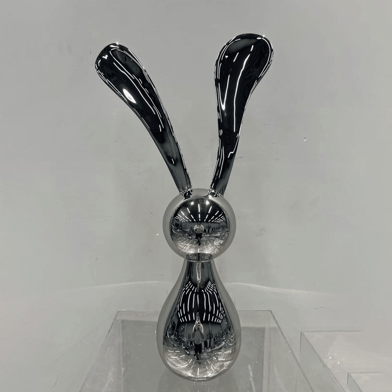 Stainless Steel Rabbit Figurine Sculpture