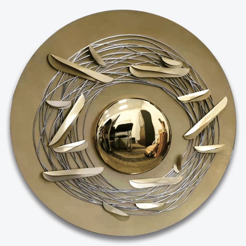 Stainless Steel Large Copper Brass Wall Lamp Sculpture