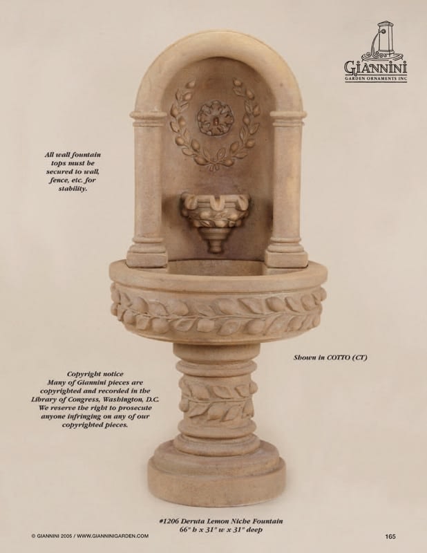 Deruta Lemon Niche Fountain