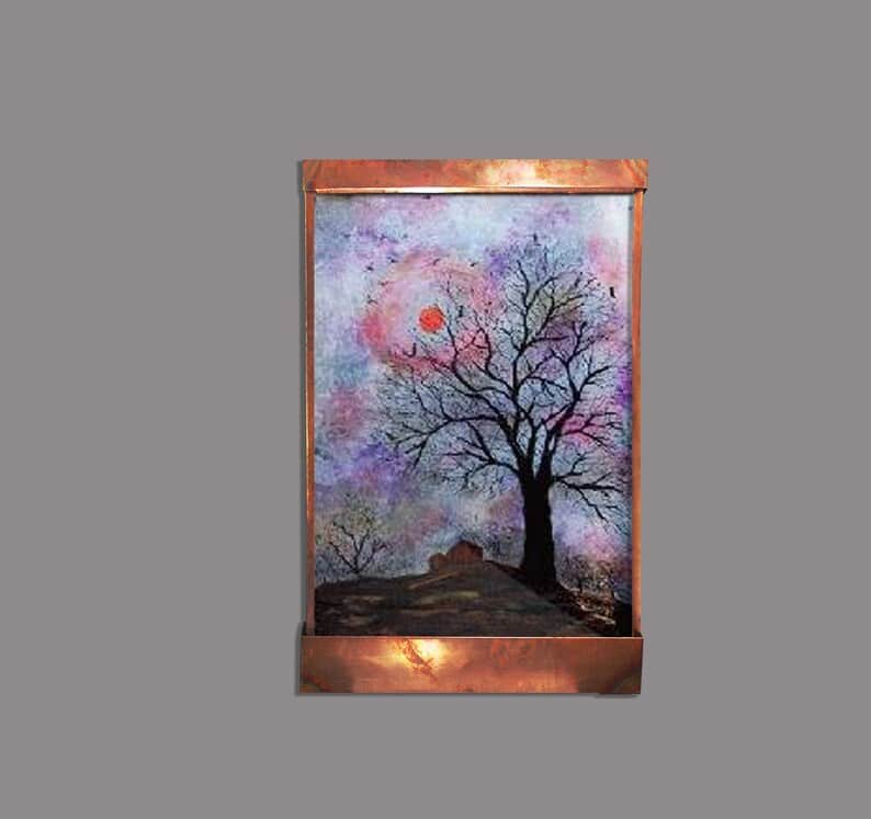 autumn twilight wall fountain