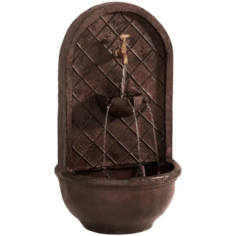 Messina Solar Wall Fountain with Battery Backup