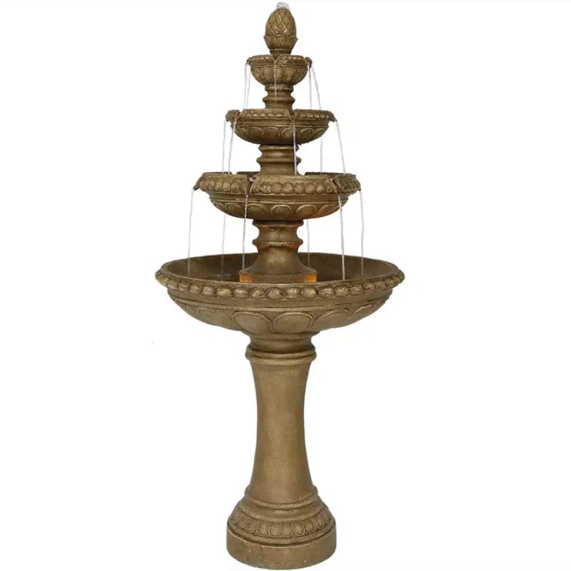 Large 4-Tier Eggshell Outdoor Fountain with LED Lights
