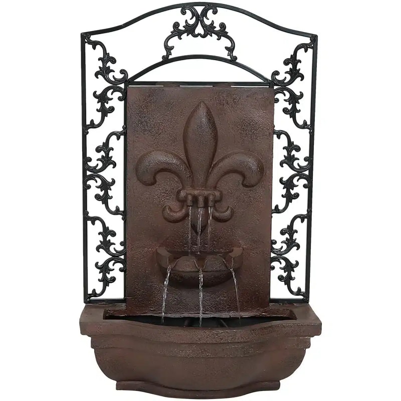 French Lily Solar Outdoor Wall Fountain
