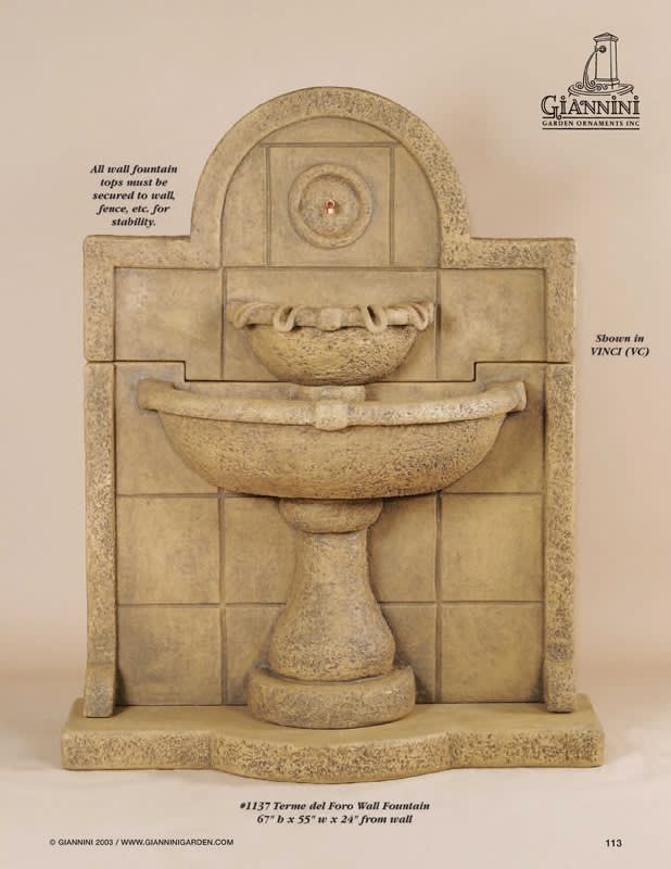 Terme Del Foro Wall Fountain for Spout