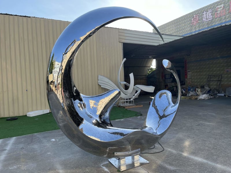 Stainless Steel Crescent Moon Sculpture