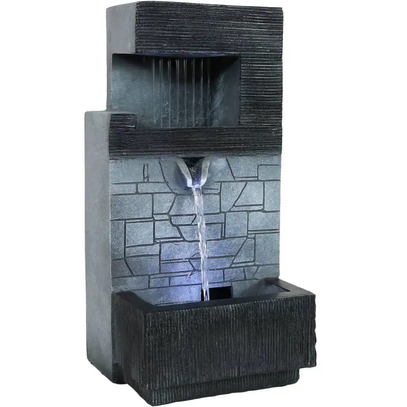 Brick Wall Modern Tabletop Fountain with LED Light