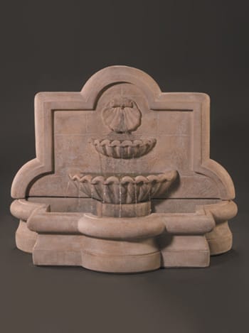 Shell Quatrefoil Wall Fountain, Large