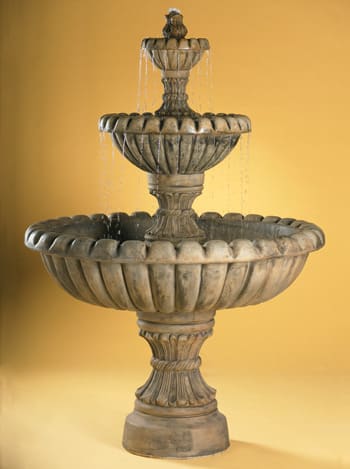 Marsala 3-Tier Ftn W/Fiore Pond Gry