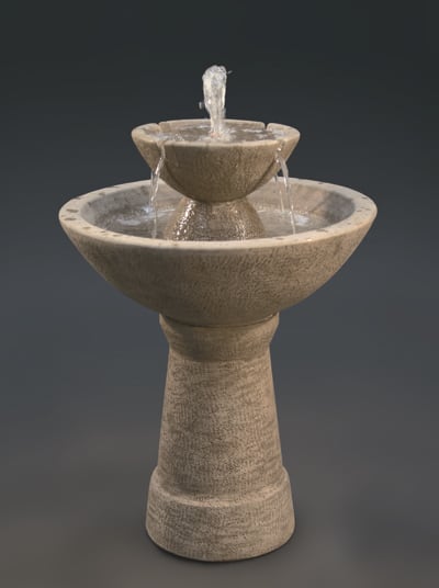 Color Bowl with Lips Fountain, 2-Tier Tall
