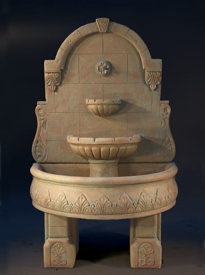Bavarian Wall Fountain with Pedestals