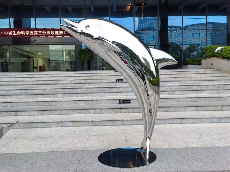 Stainless Steel Dolphin Sculpture