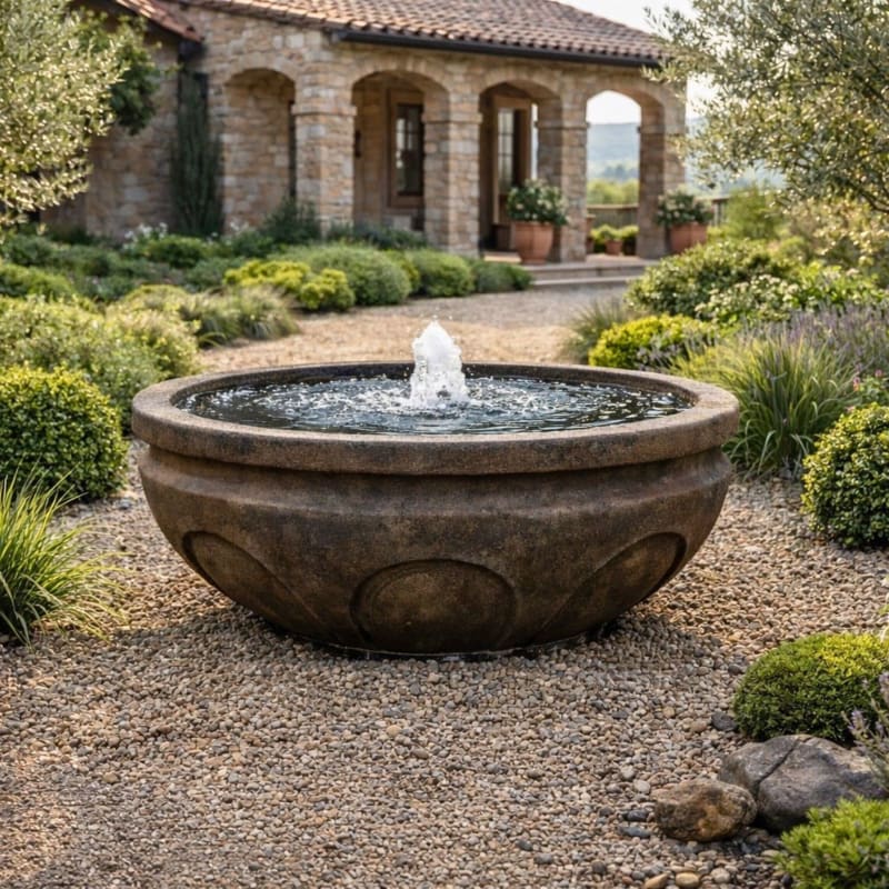 Baroque Italian Bubbler Fountain - Fiore Stone #2056