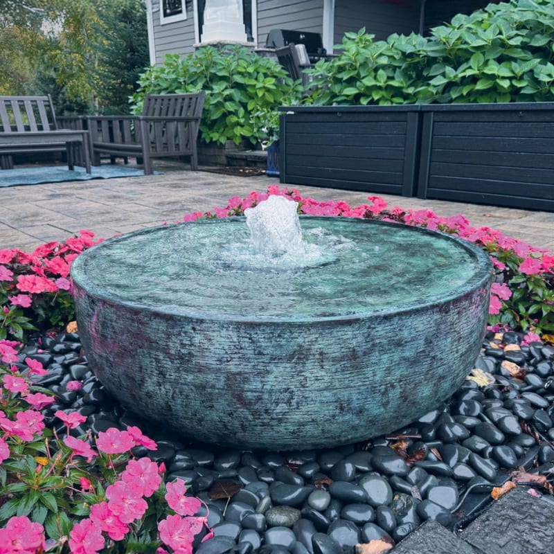 Brass Reflection Bowl Fountain Kit - Blue Thumb