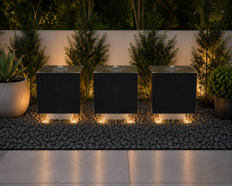 Triple Floating Cube Fountain