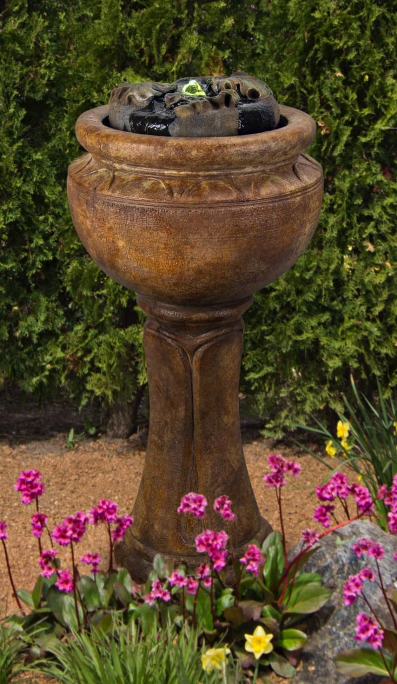 New Tall Maple Leaf Patio Bubbler Fountain