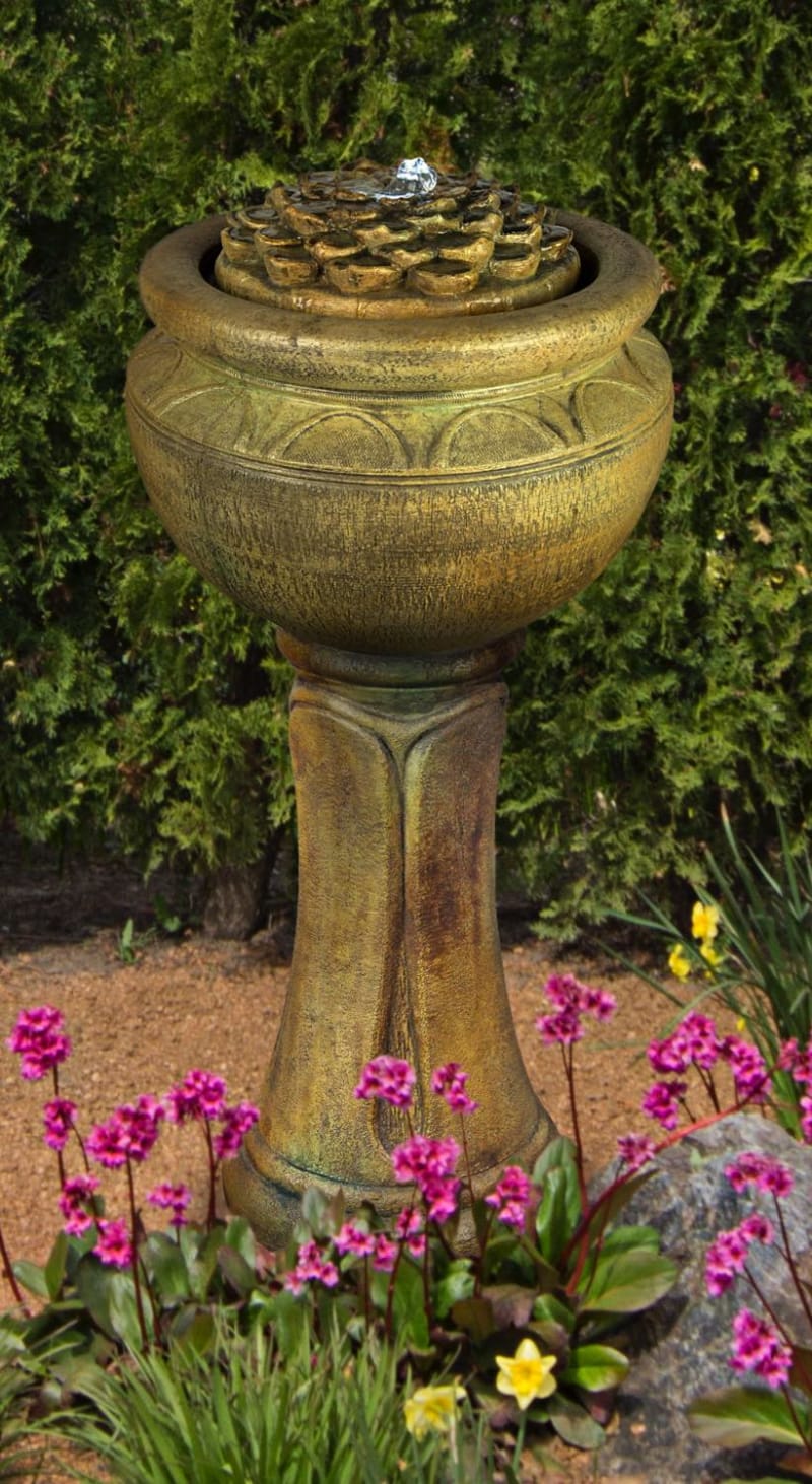 New Tall Dahlia Patio Bubbler Fountain
