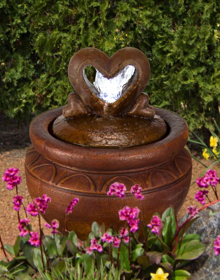 Heart of Hearts Patio Bubbler Fountain