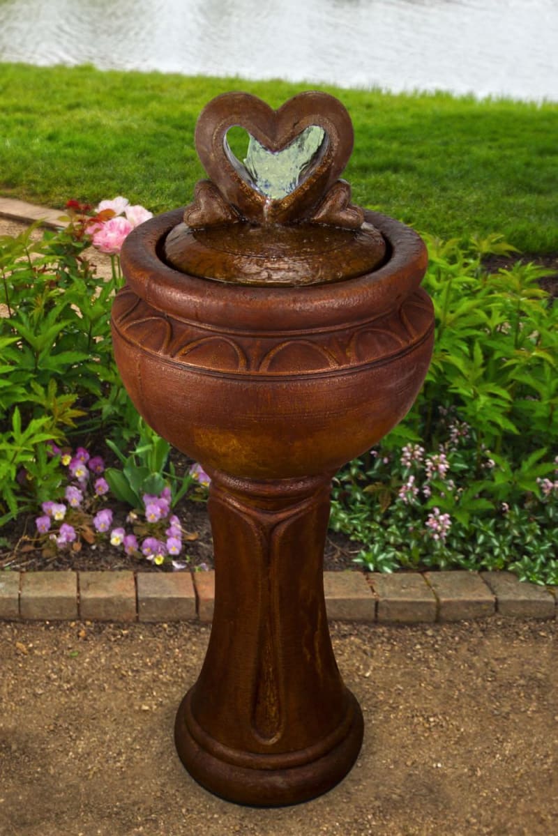 Tall Heart of Hearts Patio Bubbler Fountain