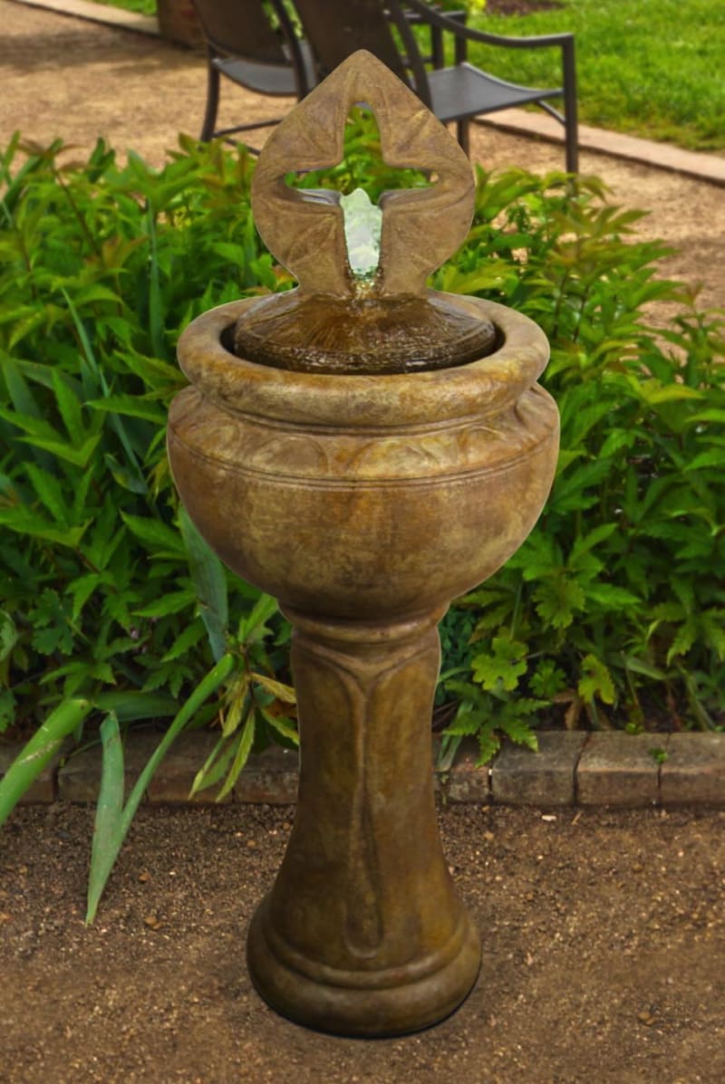 Tall Antique Cross Patio Bubbler Fountain