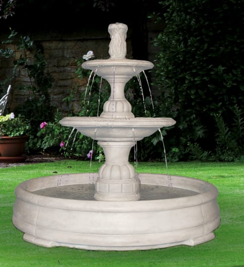 Small Contemporary Two-Tier Fountain in Grando Pool