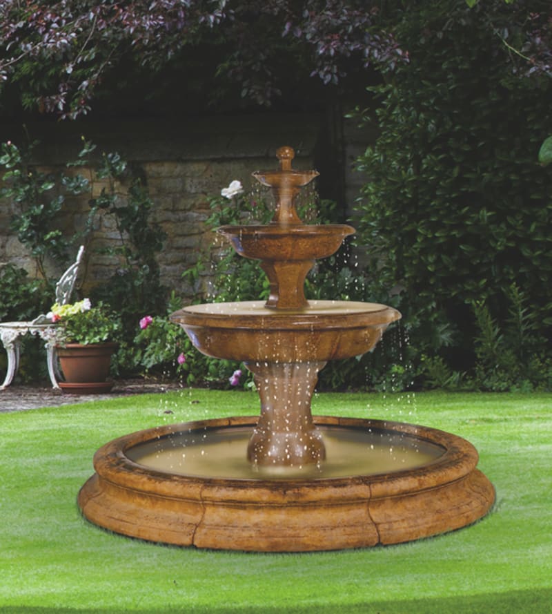 Grande Barrington Fountain in Toscana Pool, 15 pc. - Original Surrounds -