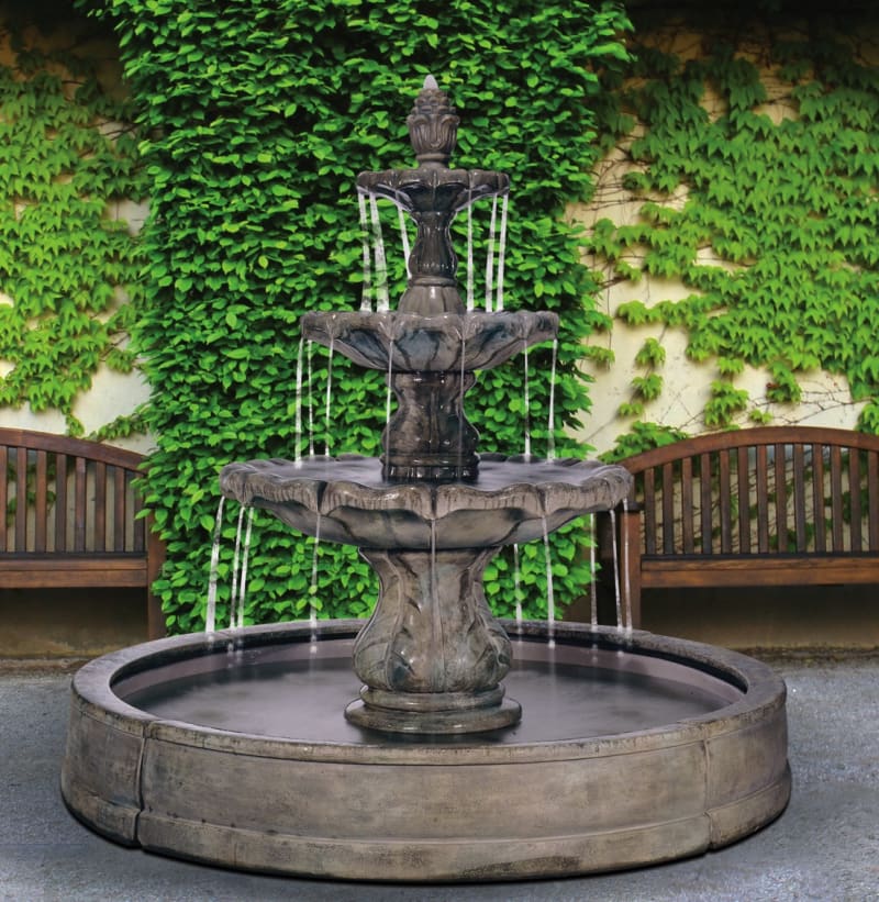 Classical Finial Three-Tier Fountain in Valencia Pool
