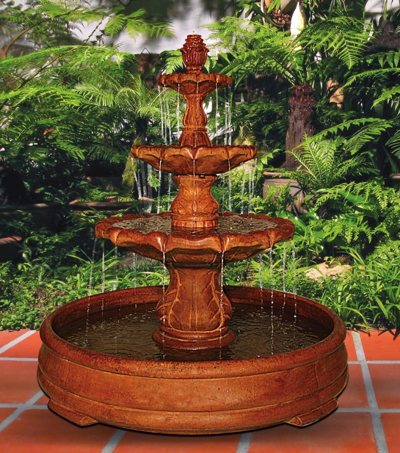 Classical Finial Three-Tier Fountain in Grando Pool