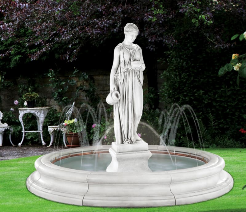 Hebe Fountain in Toscana Pool with Spray Ring, 11 pc. - Original Surrounds - - 9019 Discontinued