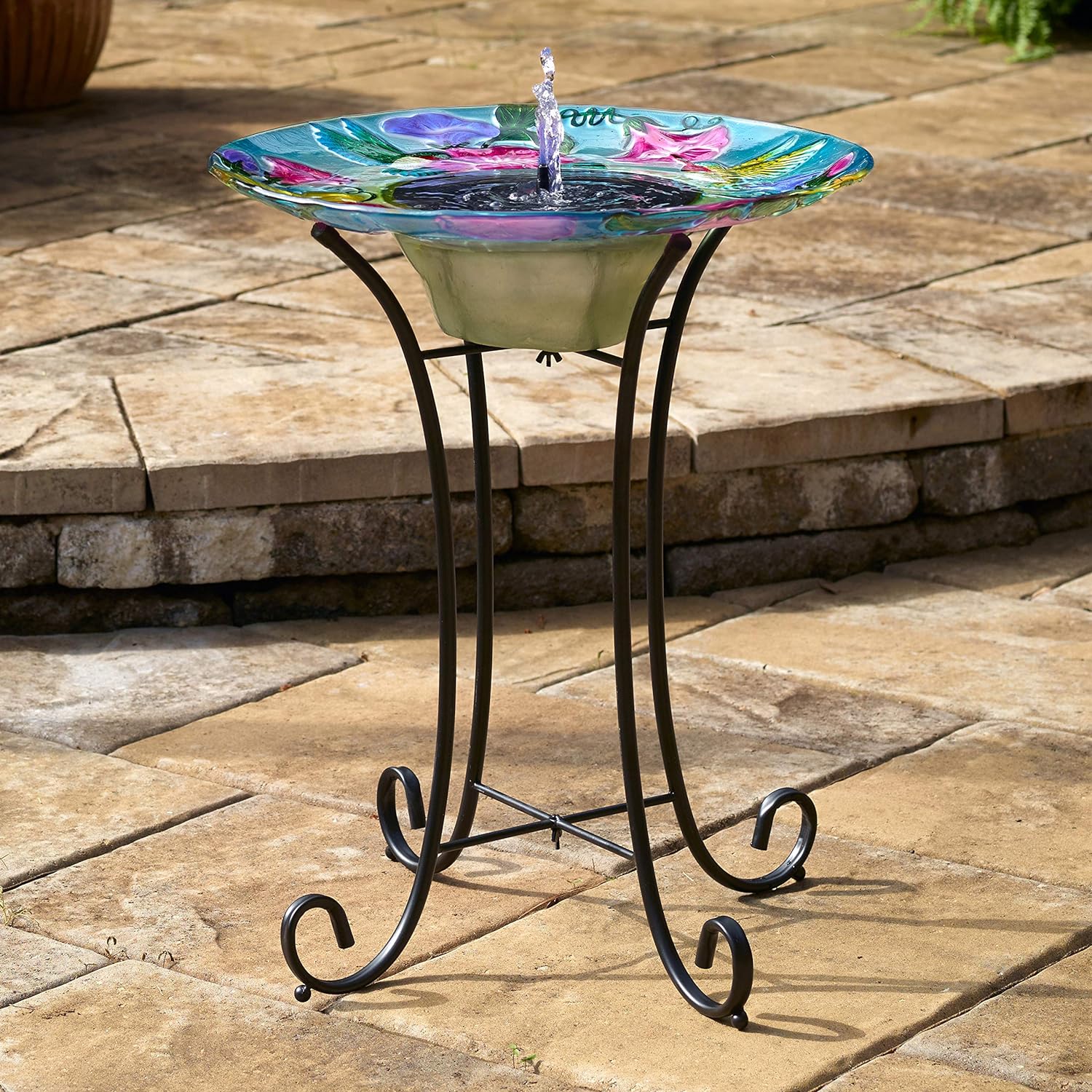 Hummingbird Solar Birdbath