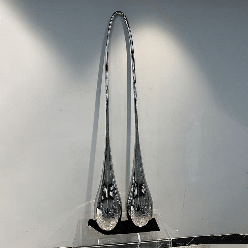 Stainless Steel Two Water Droplet Sculpture