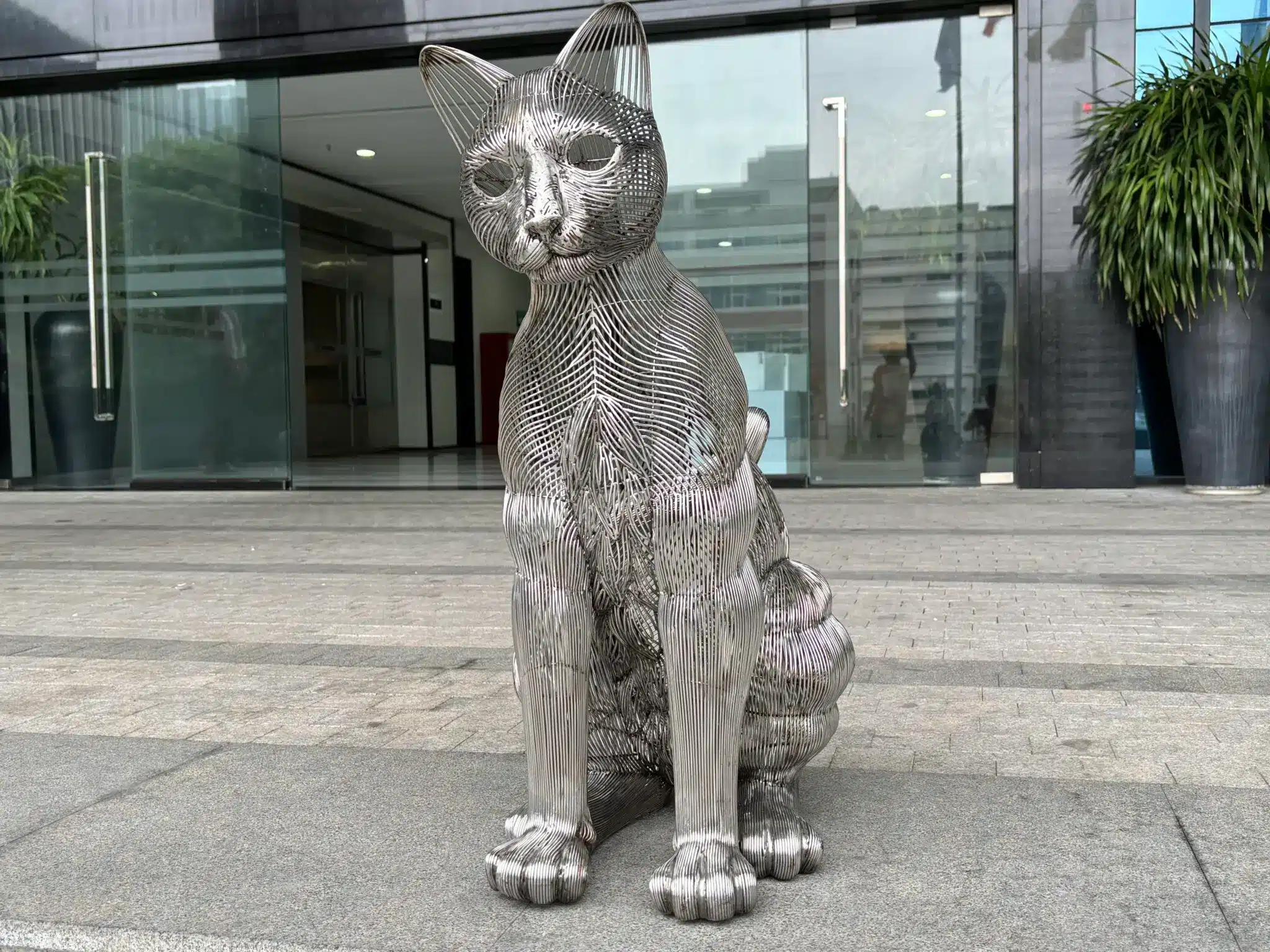 Stainless Steel Cat Sculpture
