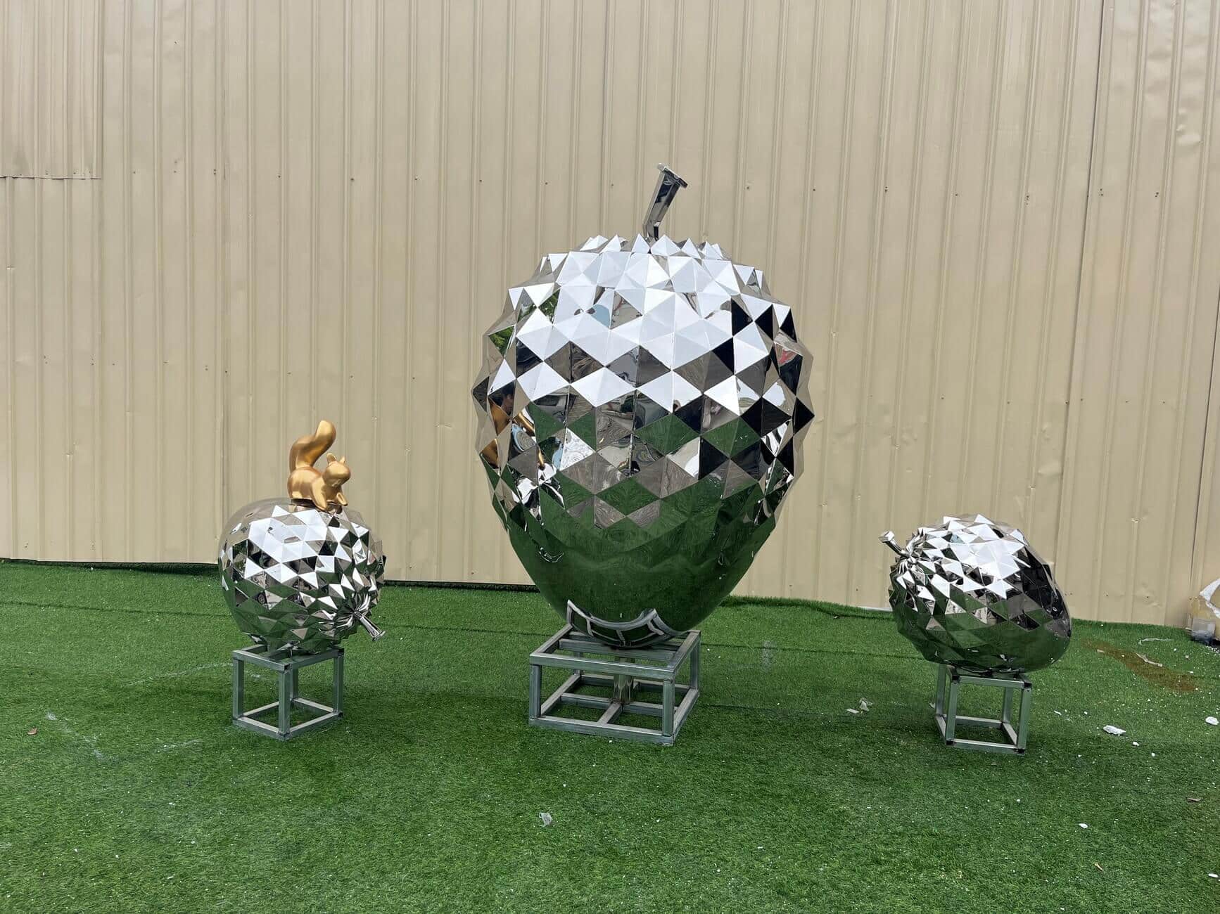 Stainless Steel Pine Nuts Garden Sculpture