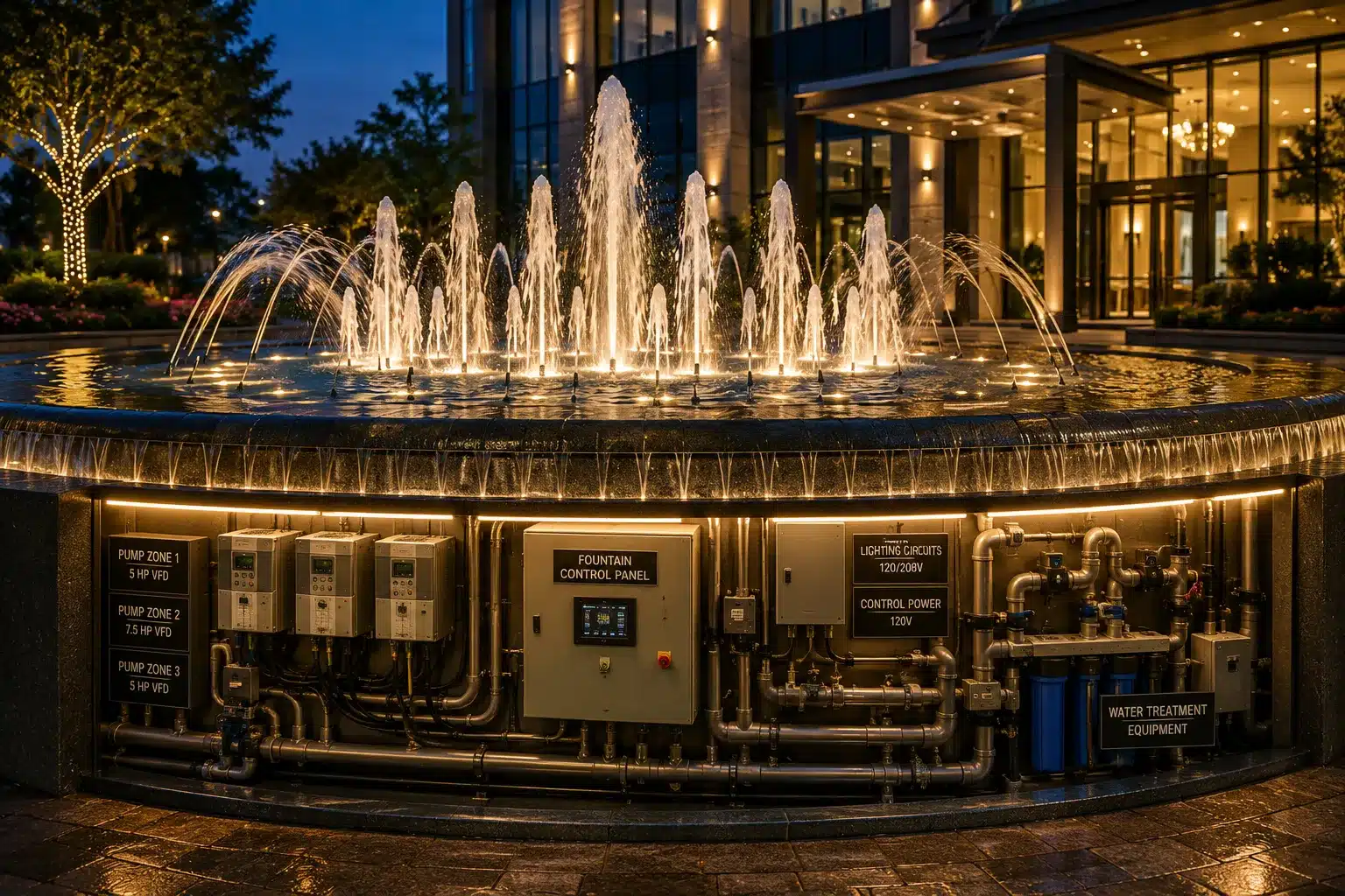 Electrical Load Planning for Large-Scale Fountain