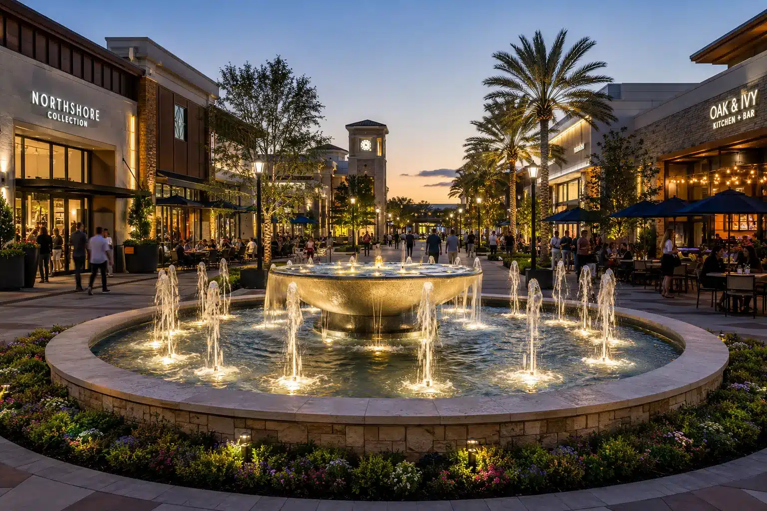 How to Use Fountains to Define Circulation Paths in Large Developments