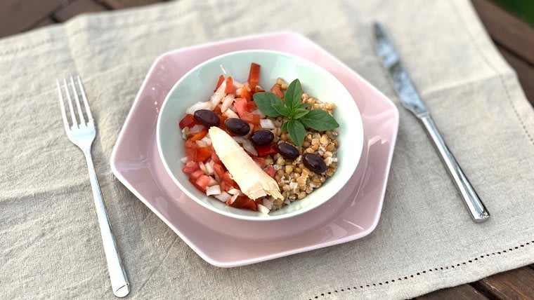 Ensalada de trigo escairado