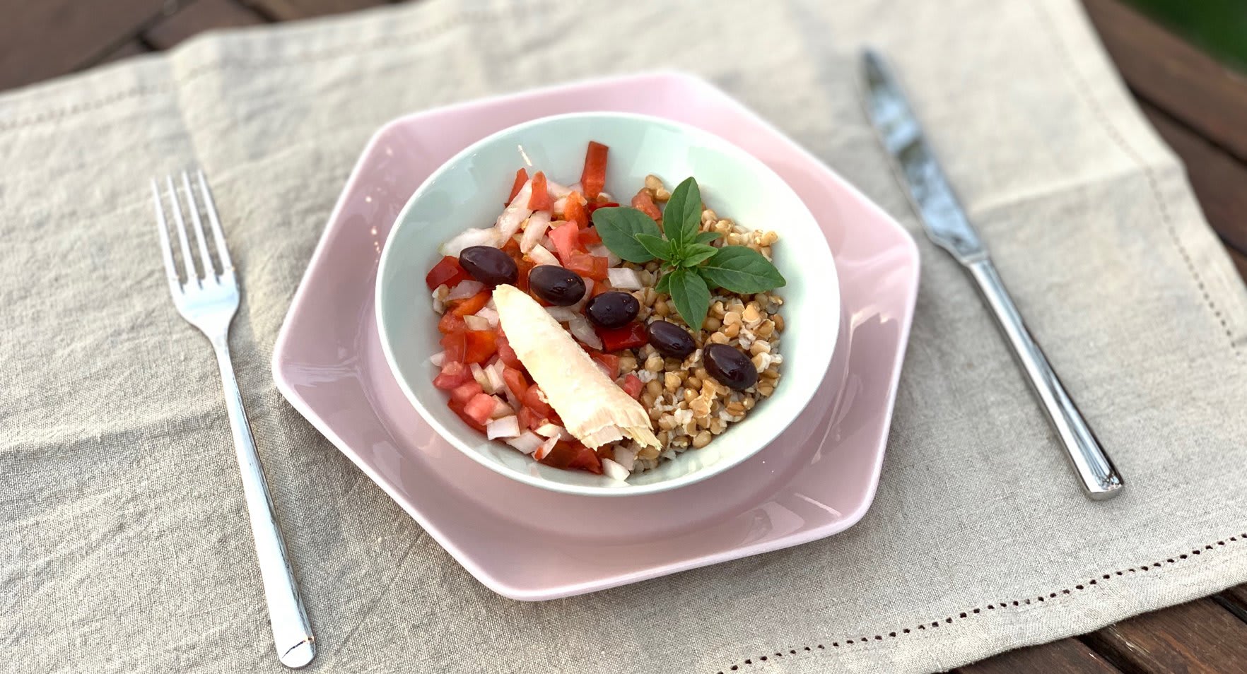 Ensalada de trigo escairado