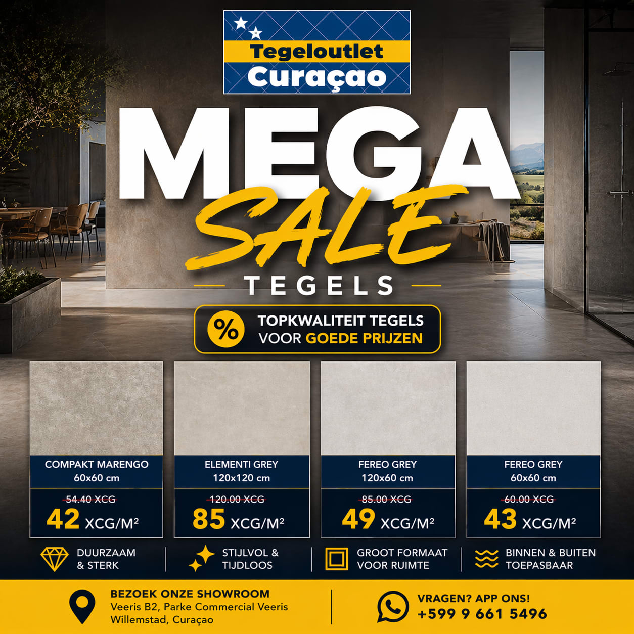 MEGA SALE Tegels — Topkwaliteit, scherpe prijzen