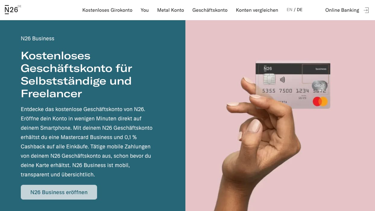 N26 - Freelancer Geschäftskonto