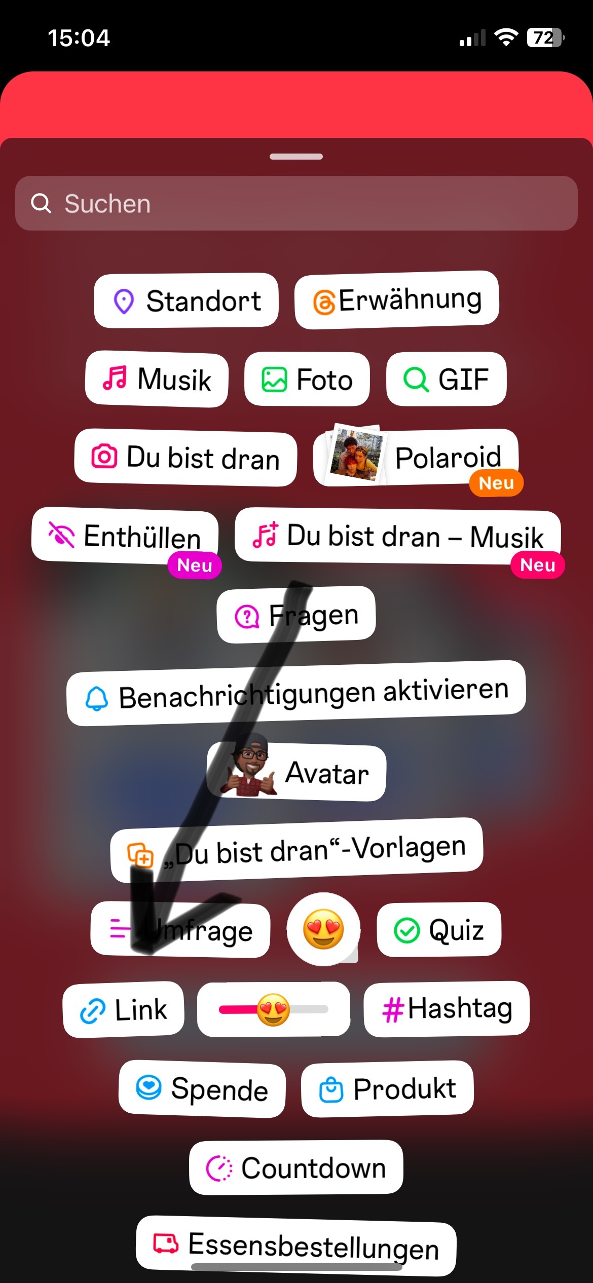 Link in Story einfügen