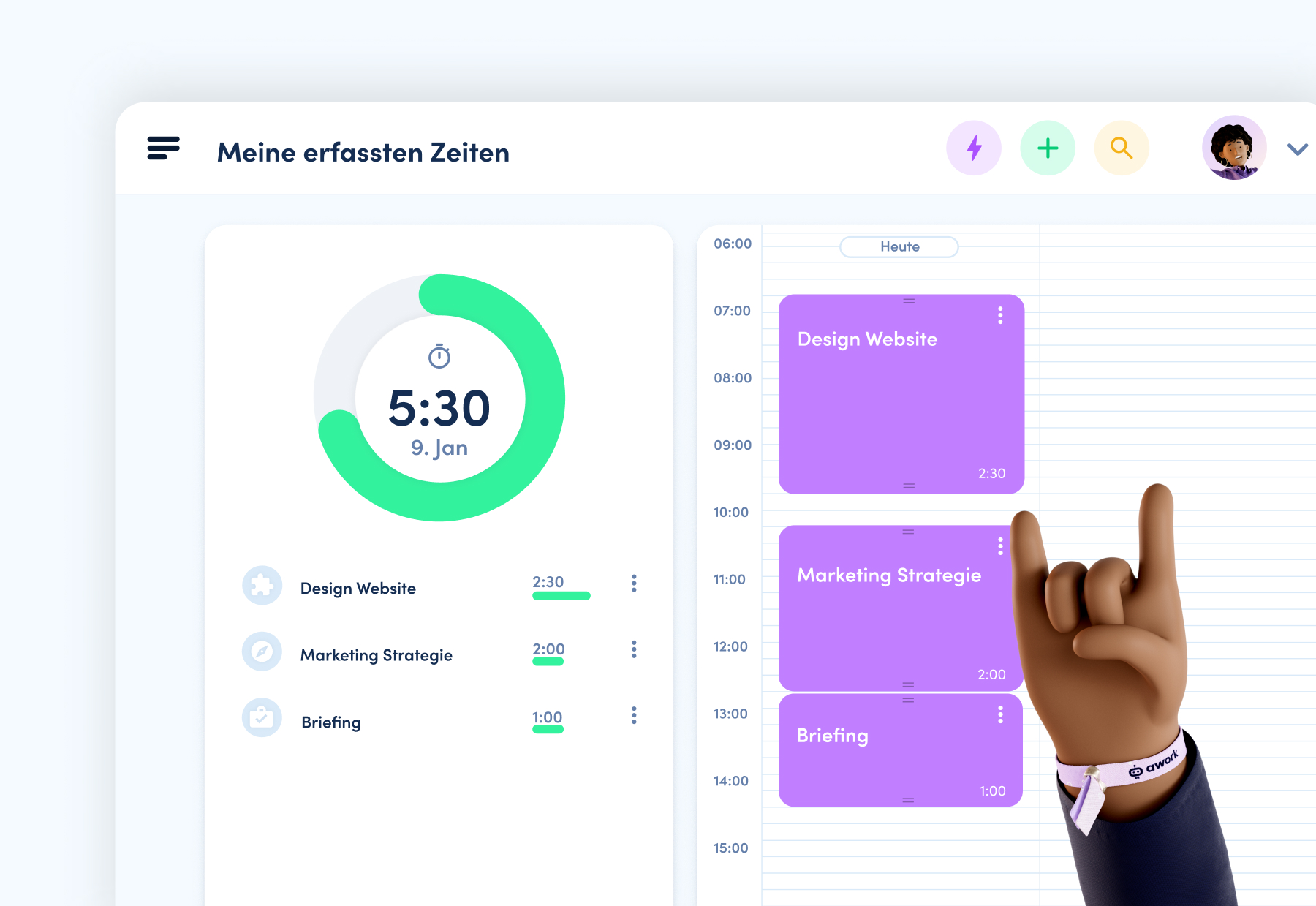 Zeiterfassung mit awork