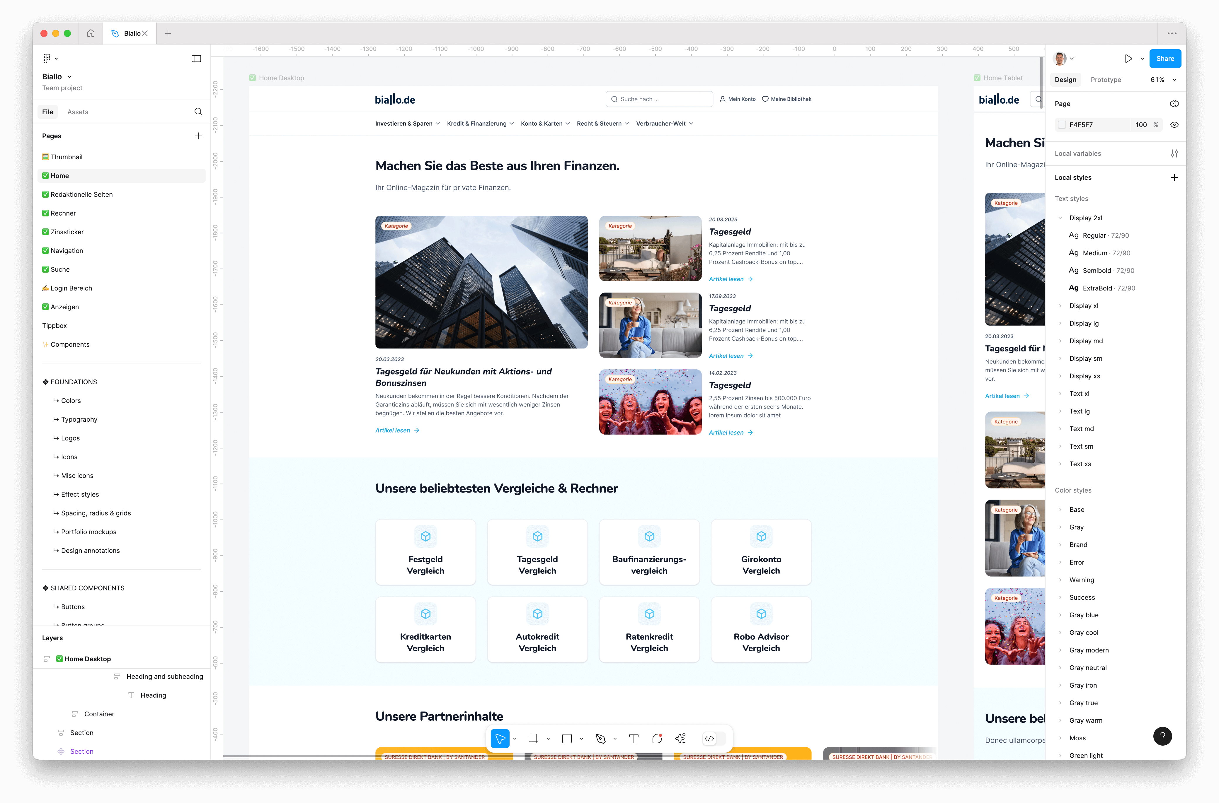 Figma Design Startseite
