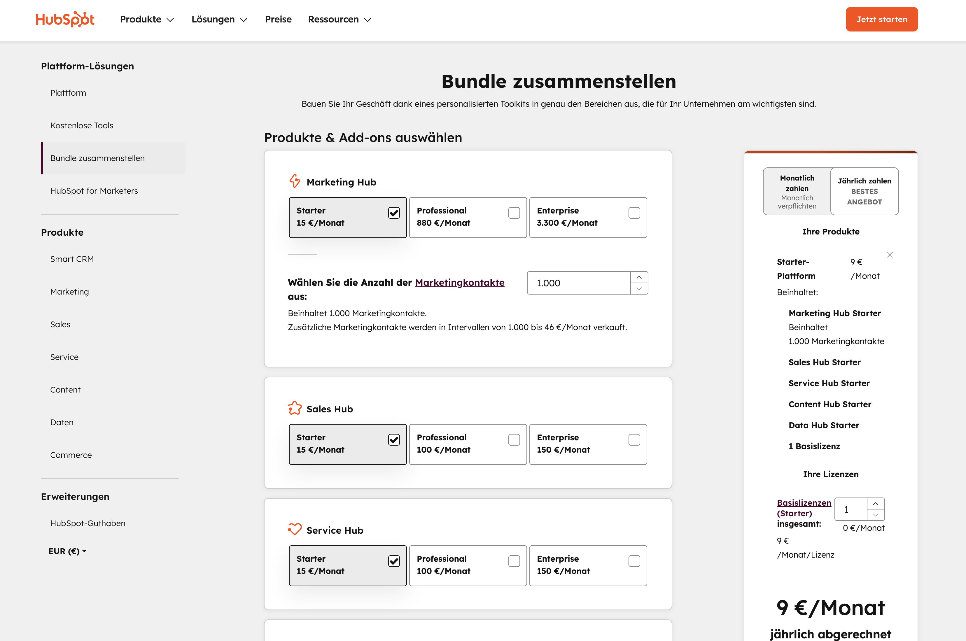 Erstelle dir bei HubSpot dein individuelles Bundle