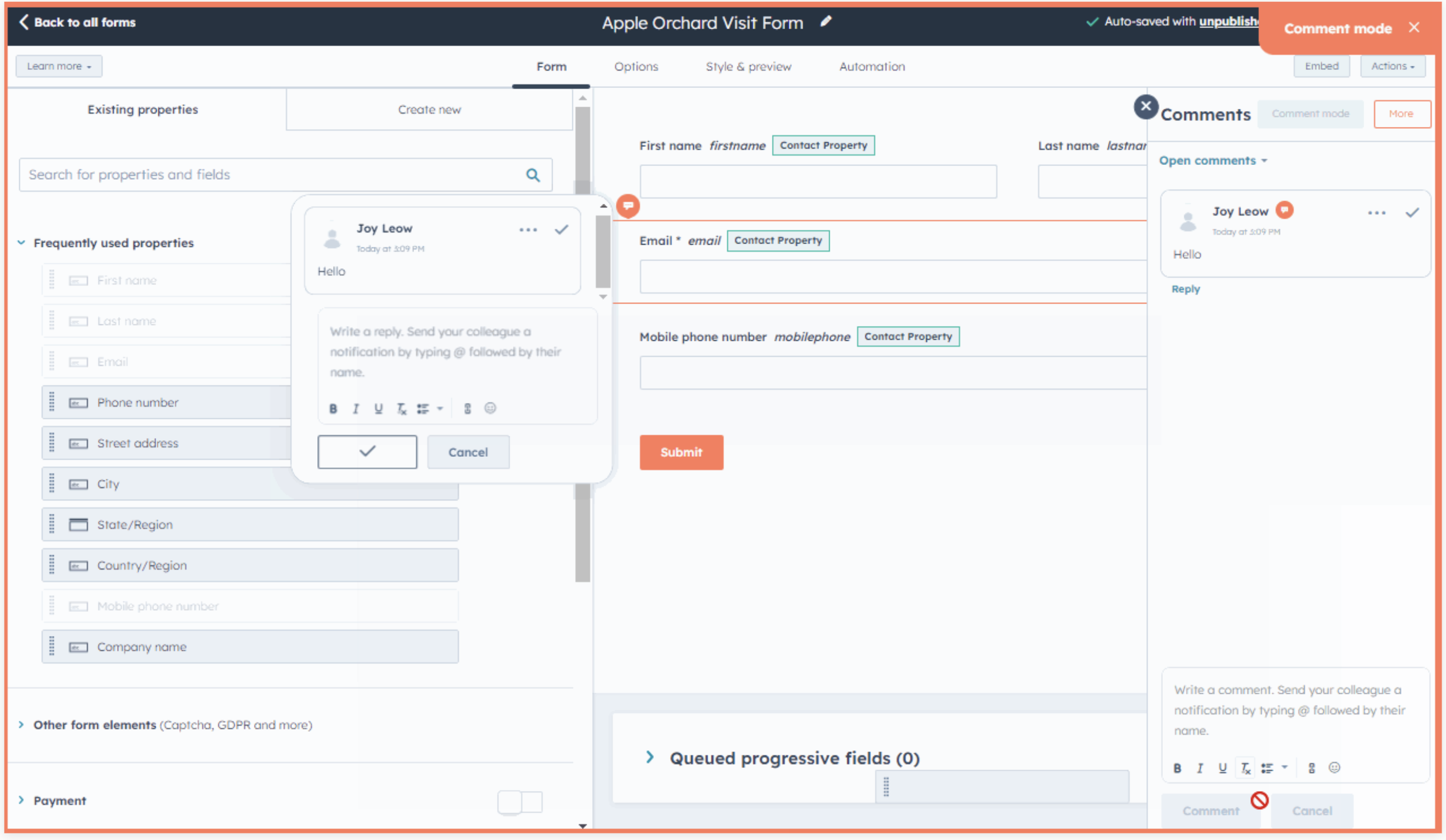 HubSpot Kollaborations-Seitenleiste f&uuml;r eine bessere Zusammenarbeit im Team