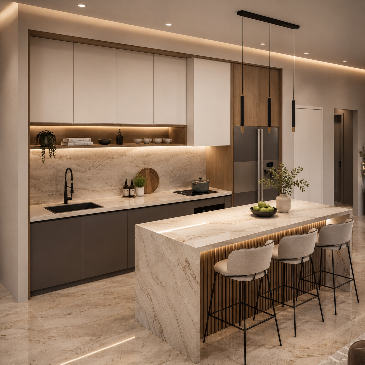 Kitchen with island